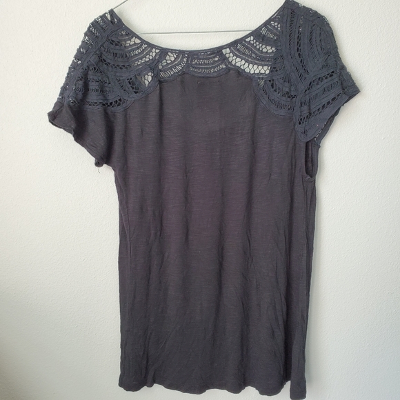 Anthropologie Crochet Sleeve Top - Picture 4 of 6
